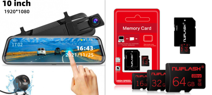 RoadReady Mirror Dash Cam night vision recording capability